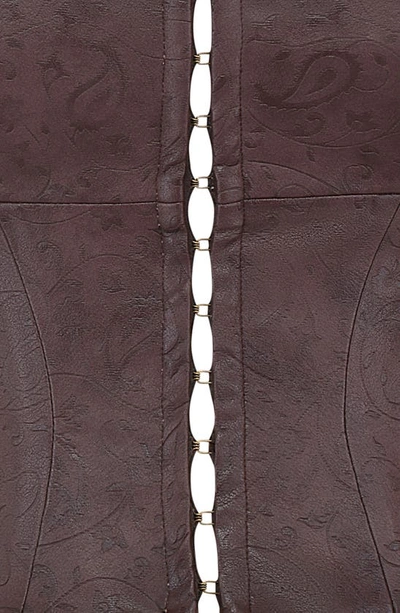 House Of Cb Faux Leather Crop Corset Tank In Brown Leather
