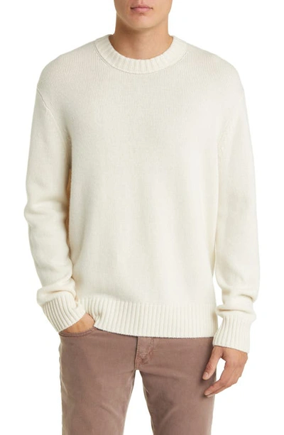 Shop Frame Cashmere Crewneck Sweater In Cream