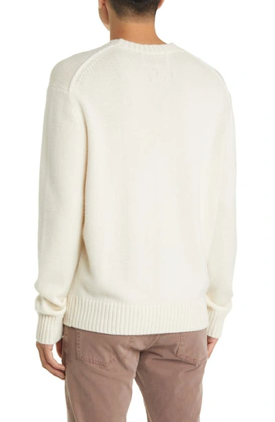 Shop Frame Cashmere Crewneck Sweater In Cream