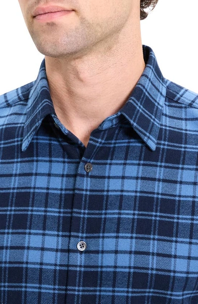 Shop Theory Irving Garda Check Flannel Shirt In Blue Multi