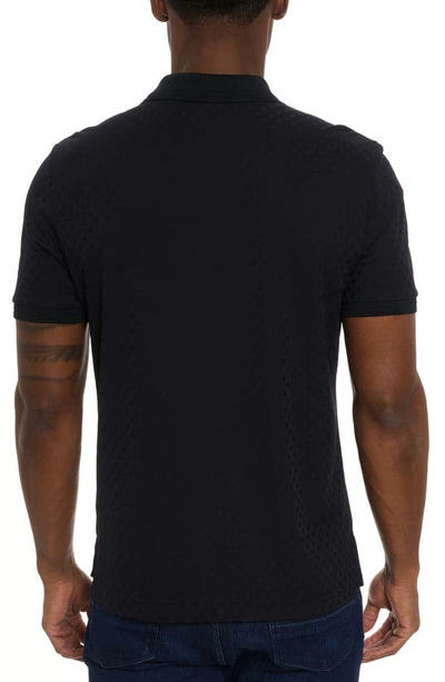 Robert Graham Elias Basket Weave Polo In Black
