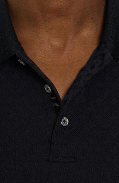 Robert Graham Elias Basket Weave Polo In Black