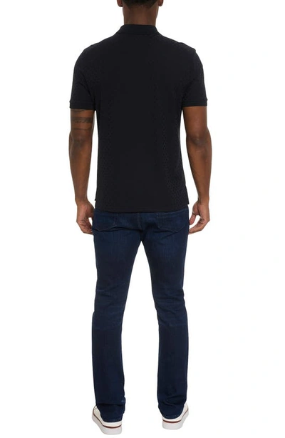 Robert Graham Elias Basket Weave Polo In Black