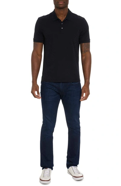 Robert Graham Elias Basket Weave Polo In Black