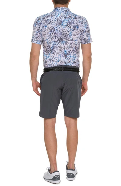 Shop Robert Graham Abstract Rose Floral Performance Golf Polo In White