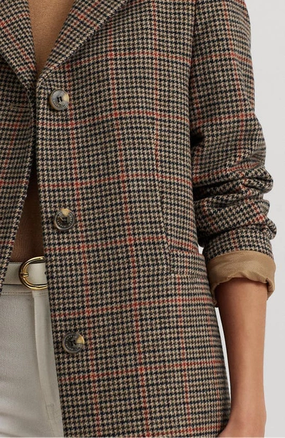 Lauren Ralph Lauren Reefer Wool Blend Coat In Heritage Plaid