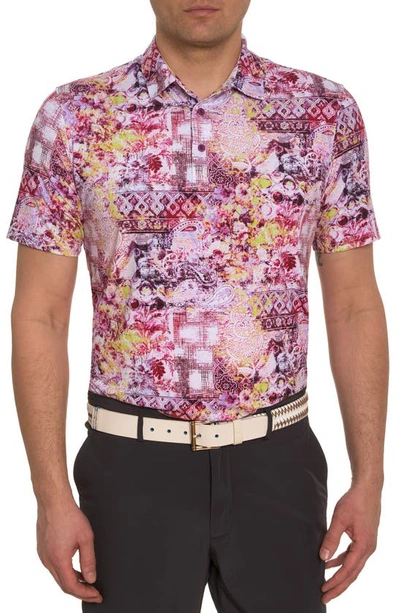 Shop Robert Graham Geneva Performance Golf Polo In Berry