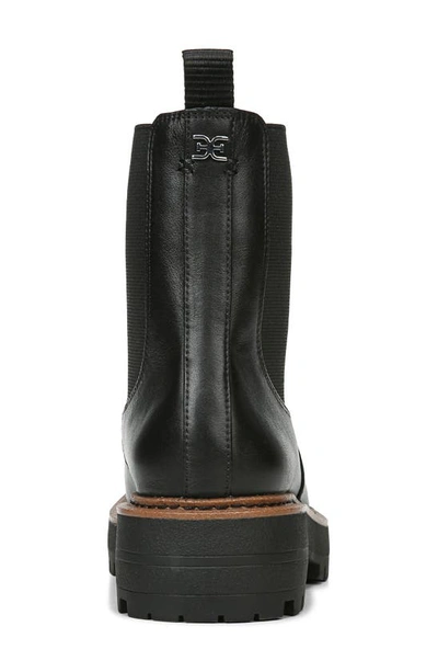 Shop Sam Edelman Laguna Waterproof Lug Sole Chelsea Boot In Black Leather