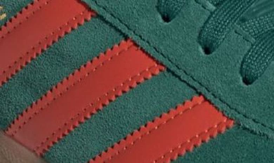 Shop Adidas Originals Gazelle Sneaker In Green/ Preloved Red/ Gum