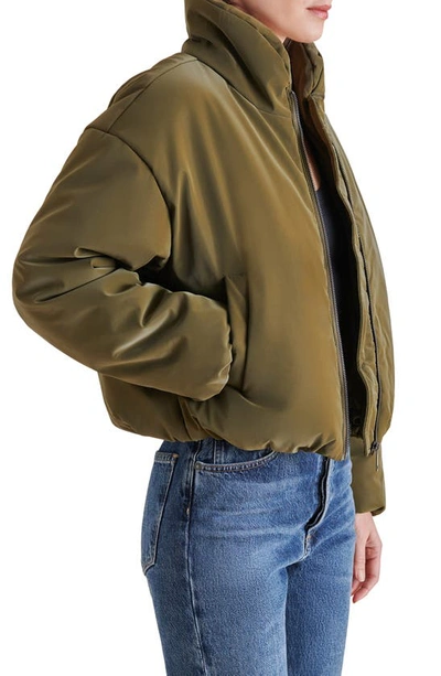 Shop Steve Madden Stratton Puffer Jacket In Olive