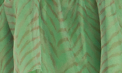 Endless Rose Zebra Print Puff Sleeve Crop Top In Green Multi