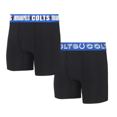 Shop Concepts Sport Indianapolis Colts Gauge Knit Boxer Brief Two-pack In Black