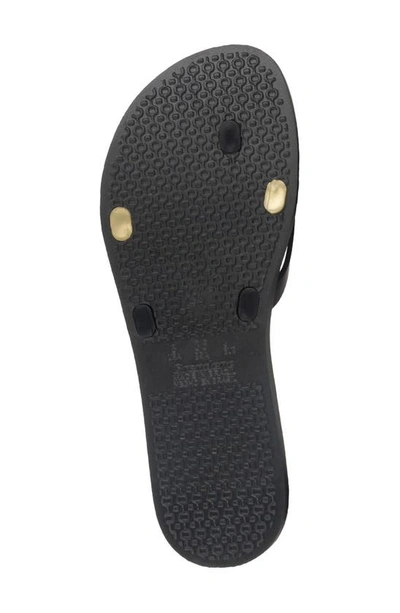Ipanema 'kirei Silk' Flip Flop In Black/gold