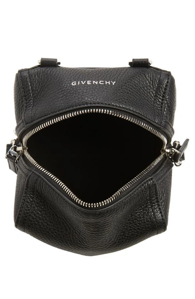 Shop Givenchy Mini Pandora Leather Crossbody Bag In Black