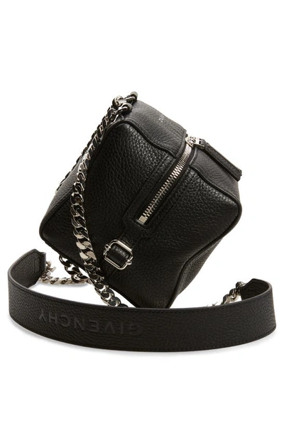 Shop Givenchy Mini Pandora Leather Crossbody Bag In Black