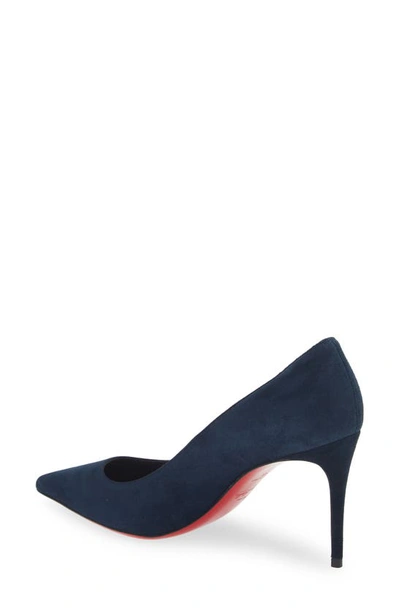 Shop Christian Louboutin Kate Suede Pointed Toe Pump In Marine