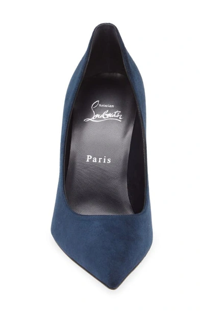 Christian Louboutin Kate Suede Red Sole Classic Pumps In Marine