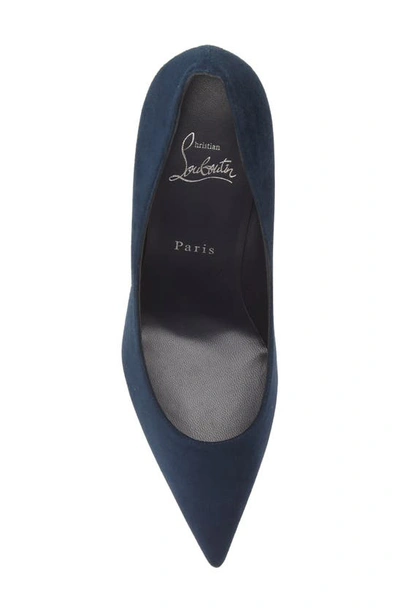 Christian Louboutin Kate Suede Red Sole Classic Pumps In Marine