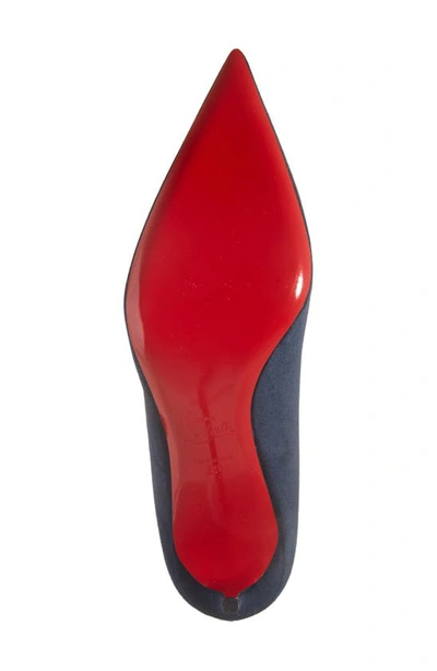 Christian Louboutin Kate Suede Red Sole Classic Pumps In Marine