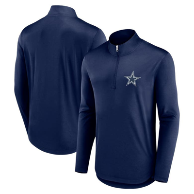 Shop Fanatics Branded Navy Dallas Cowboys Quarterback Quarter-zip Top
