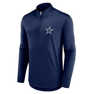 Shop Fanatics Branded Navy Dallas Cowboys Quarterback Quarter-zip Top