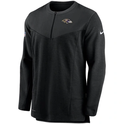 Shop Nike Black Baltimore Ravens Sideline Half-zip Uv Performance Jacket