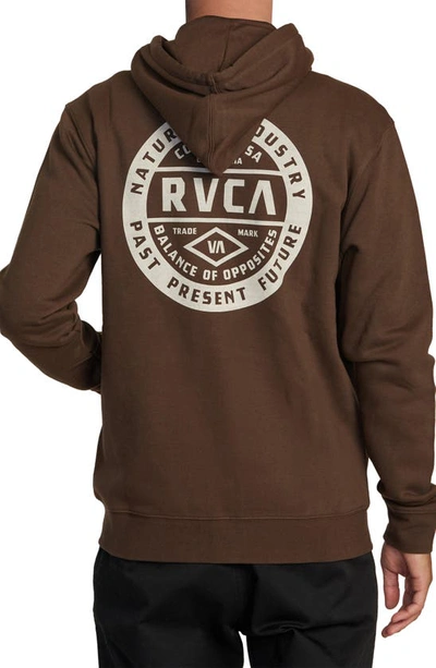 Shop Rvca Standard Issue Zip Hoodie In Chocolate