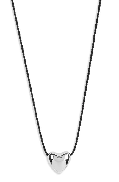 Shop Annika Inez Mini Heart Pendant Necklace In Silver