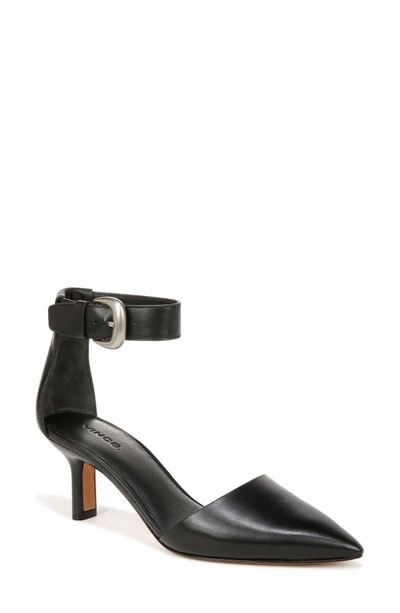 Shop Vince Perri Ankle Strap Pointed Toe Pump In Black