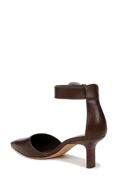 Shop Vince Perri Ankle Strap Pointed Toe Pump In Cacaobrown