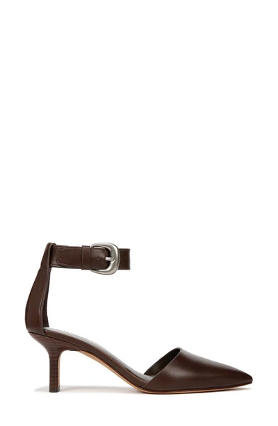 Shop Vince Perri Ankle Strap Pointed Toe Pump In Cacaobrown