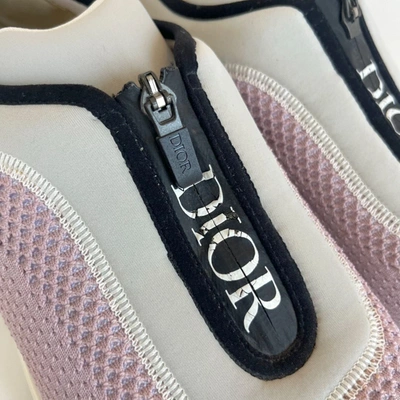 Pre-owned Dior Pink Mesh And Neoprene B25 Low-top Mens Sneakers