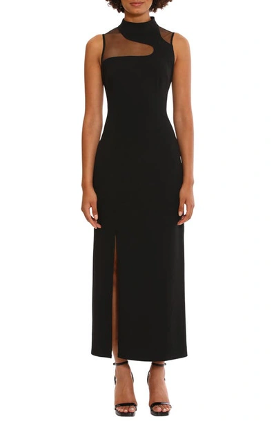 Shop Donna Morgan For Maggy Illusion Mesh Sleeveless Cocktail Dress In Black
