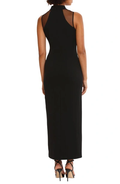 Shop Donna Morgan For Maggy Illusion Mesh Sleeveless Cocktail Dress In Black