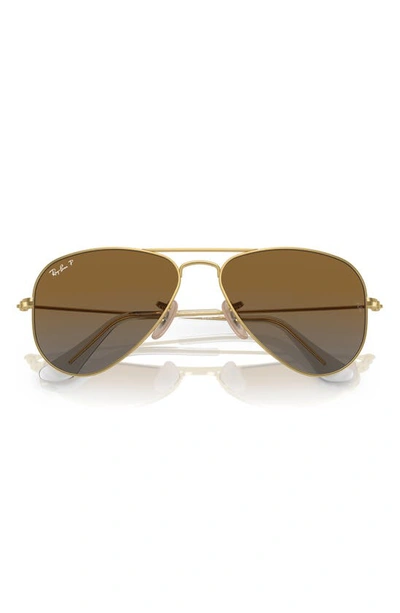 Ray Ban Ray-ban Kids' Junior 50mm Polarized Gradient Aviator Sunglasses In Gold Flash