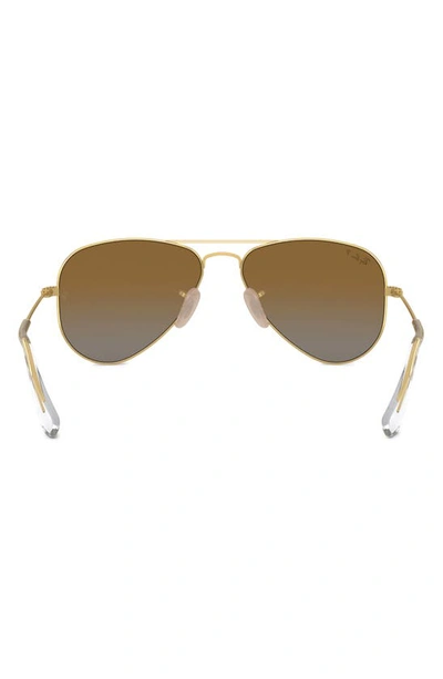 Ray Ban Ray-ban Kids' Junior 50mm Polarized Gradient Aviator Sunglasses In Gold Flash