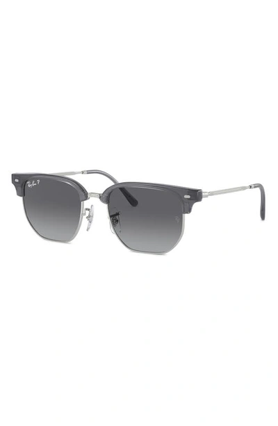 Ray Ban Ray-ban Kids' New Clubmaster Junior 47mm Gradient Polarized Irregular Sunglasses In Grey Gradient