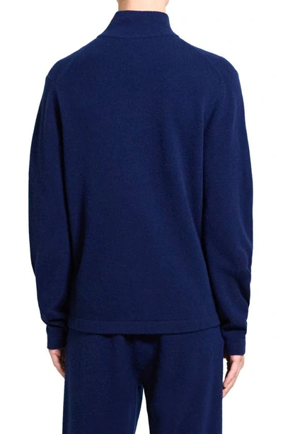 Shop Theory Geder Quarter Zip Wool Sweater In Blueberry