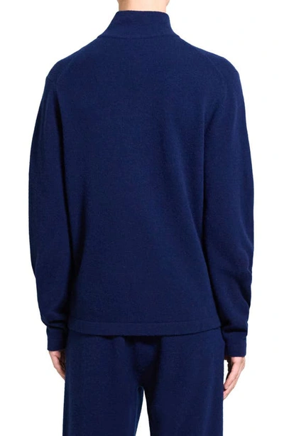 Theory Geder Quarter Zip Wool Sweater In Blueberry