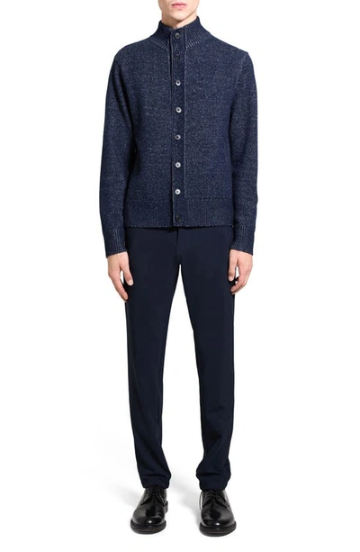 Shop Theory Wilfred Wool & Cashmere Cardigan In Baltic/ Pebble Heather