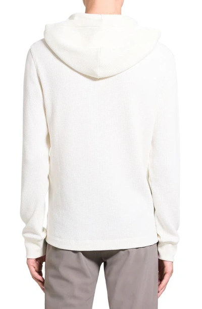 Shop Theory Mattis Waffle Knit Organic Cotton Blend Hoodie In Ivory