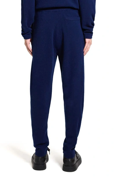 Shop Theory Alcos Merino Wool Blend Drawstring Pants In Blueberry