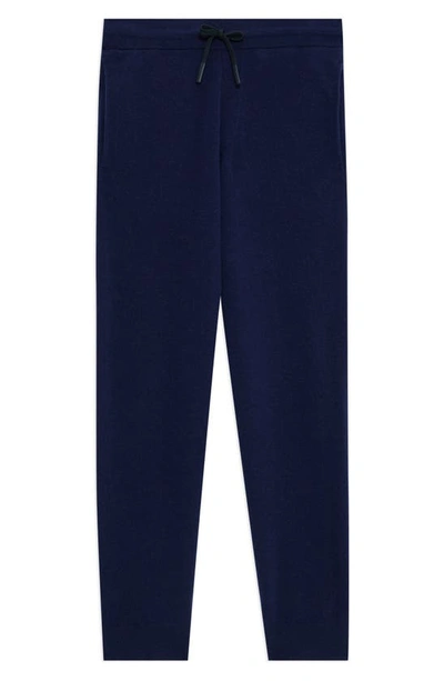 Shop Theory Alcos Merino Wool Blend Drawstring Pants In Blueberry