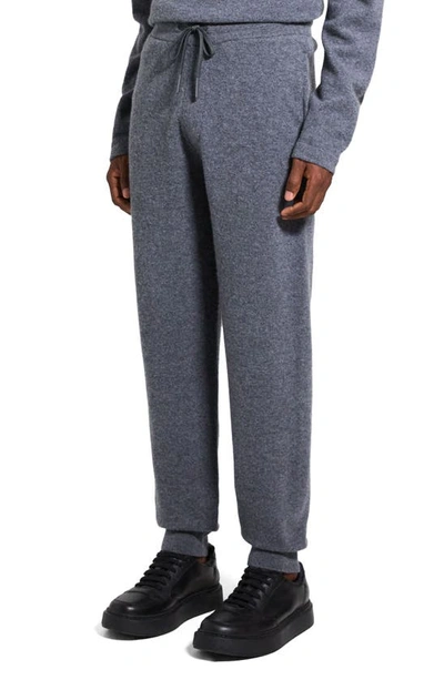 Shop Theory Alcos Merino Wool Blend Drawstring Pants In Graphite