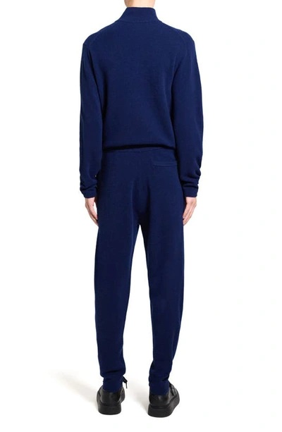 Shop Theory Alcos Merino Wool Blend Drawstring Pants In Blueberry