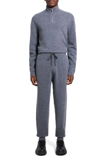 Theory Alcos Merino Wool Blend Drawstring Pants In Graphite