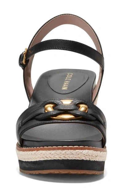 Shop Cole Haan Cloudfeel Espadrille Wedge Sandal In Black Leather