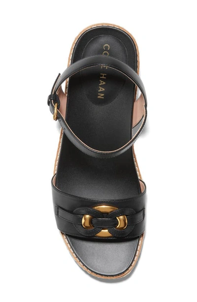 Shop Cole Haan Cloudfeel Espadrille Wedge Sandal In Black Leather