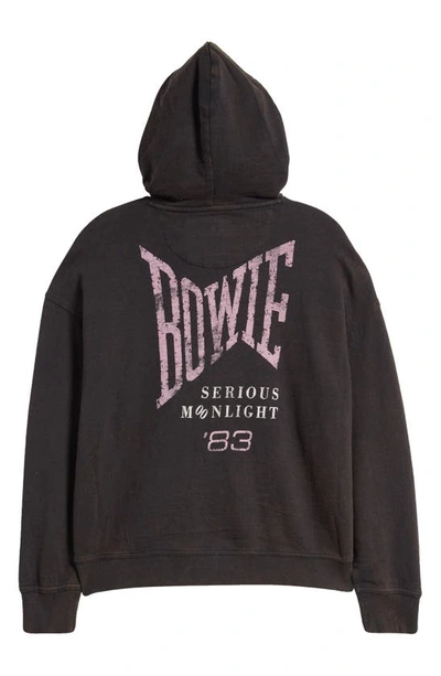 Shop Lucky Brand Bowie Tour '83 Cotton Graphic Hoodie In Jet Black