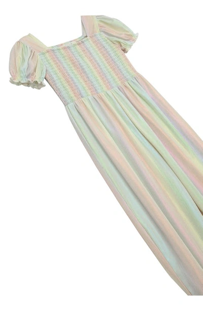 Shop Peek Aren't You Curious Kids' Stripe Smocked Jumpsuit In Pink Multi